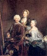 The Artist at Work with his Two Daughters PESNE, Antoine